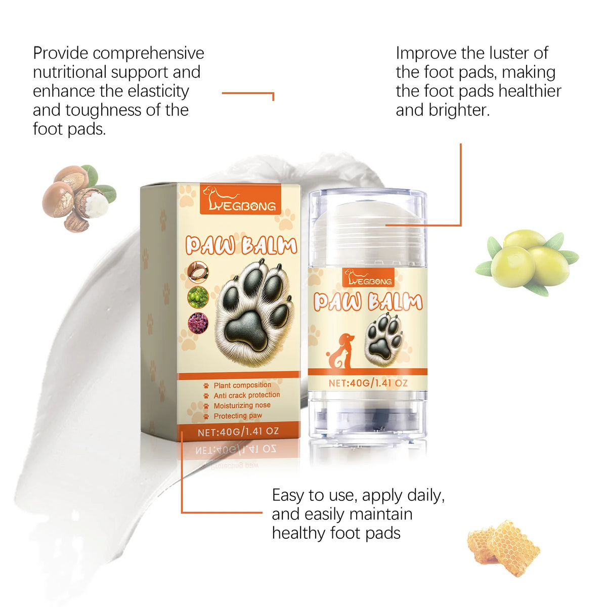 Yegbong Plant Formula Pet Paw Balm Stick Deep Moisturizing Care