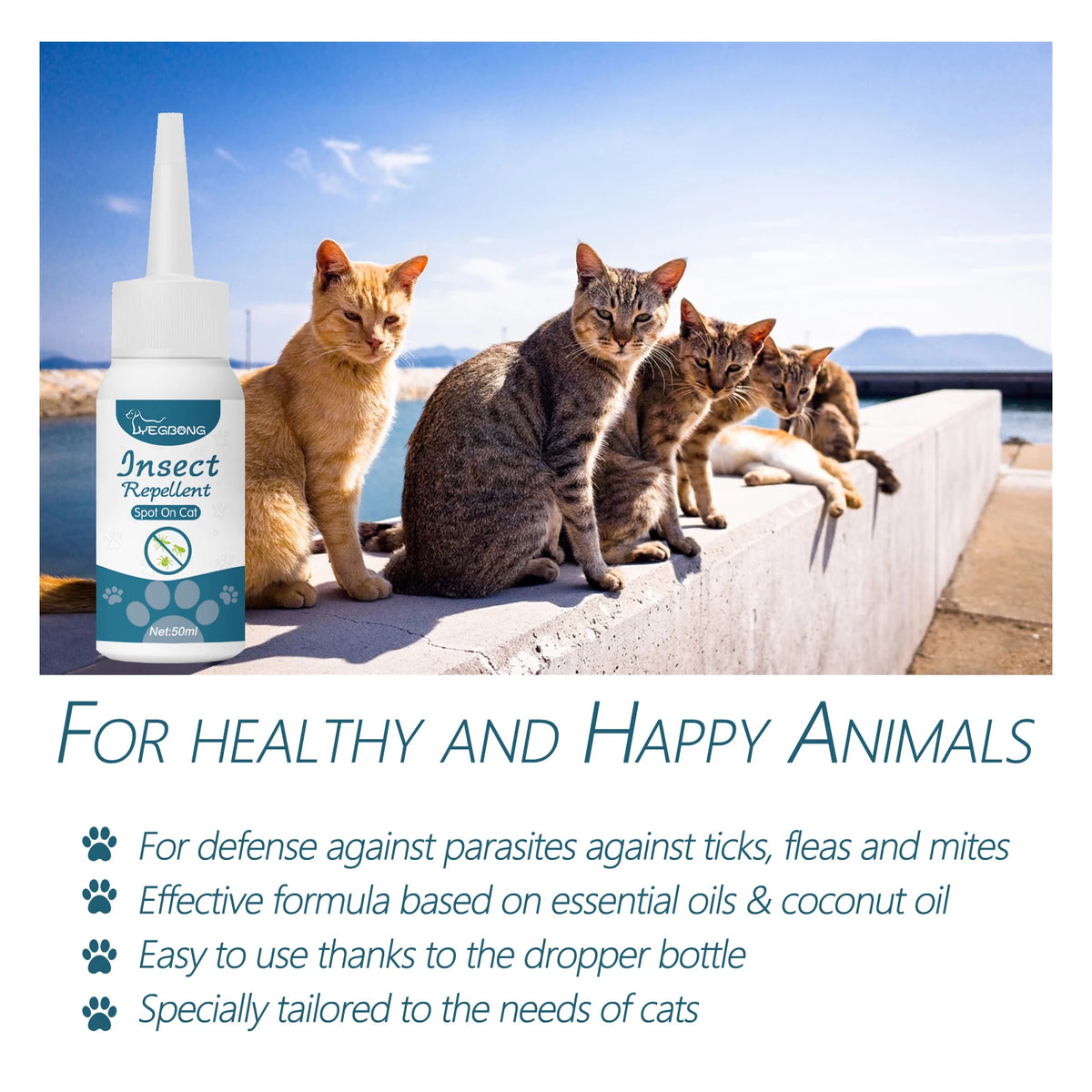 Yegbong Natural Flea And Tick Drops For Cats And Dogs