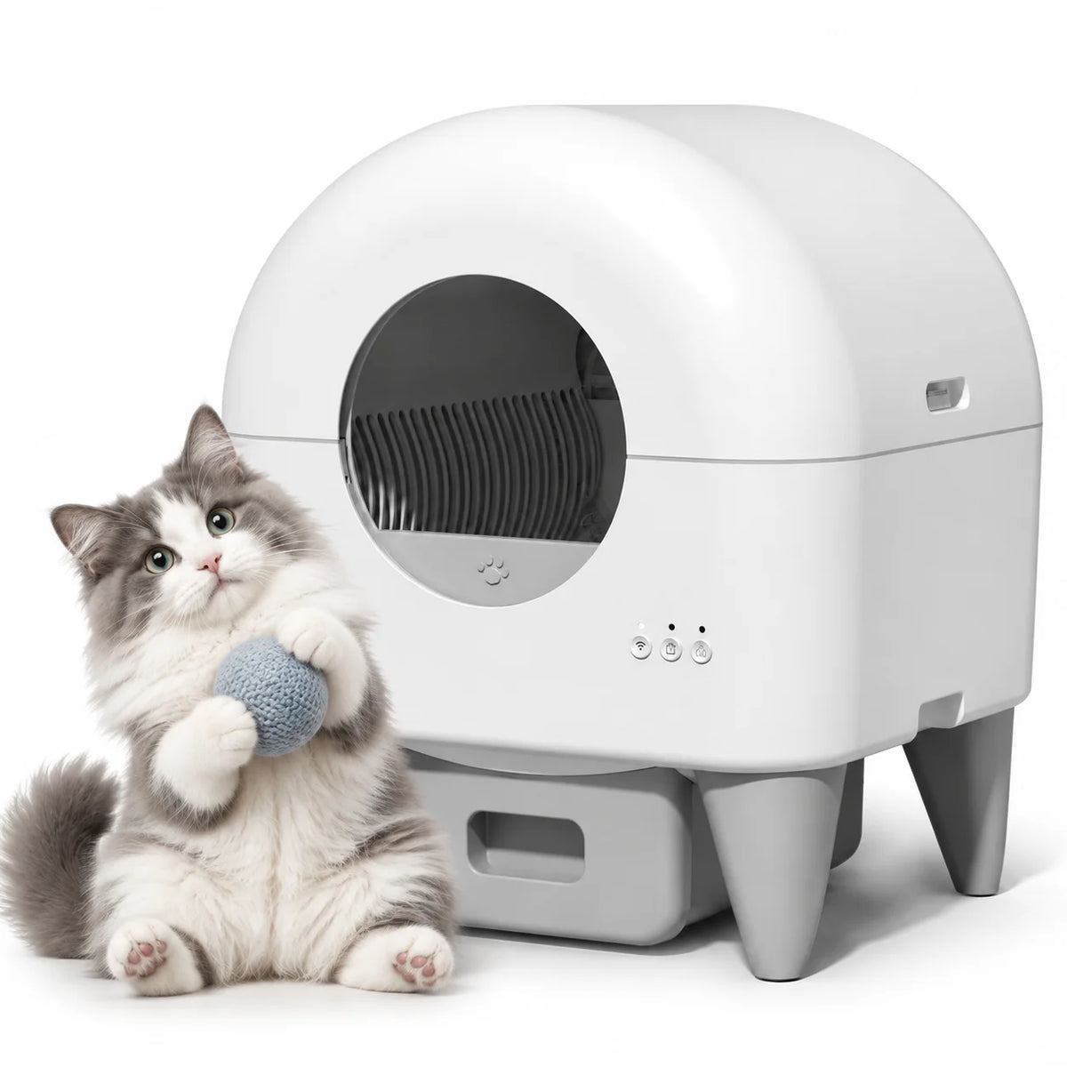 Automatic Self Cleaning Cat Litter Box With Smart App Monitoring