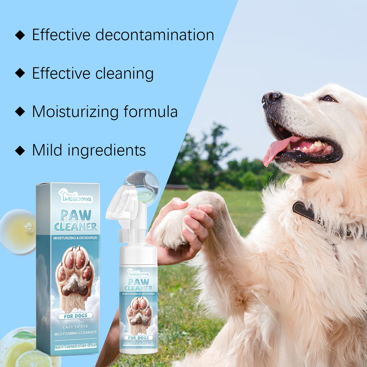 Yegbong Pet Paw Cleaner With Silicone Brush For Pets