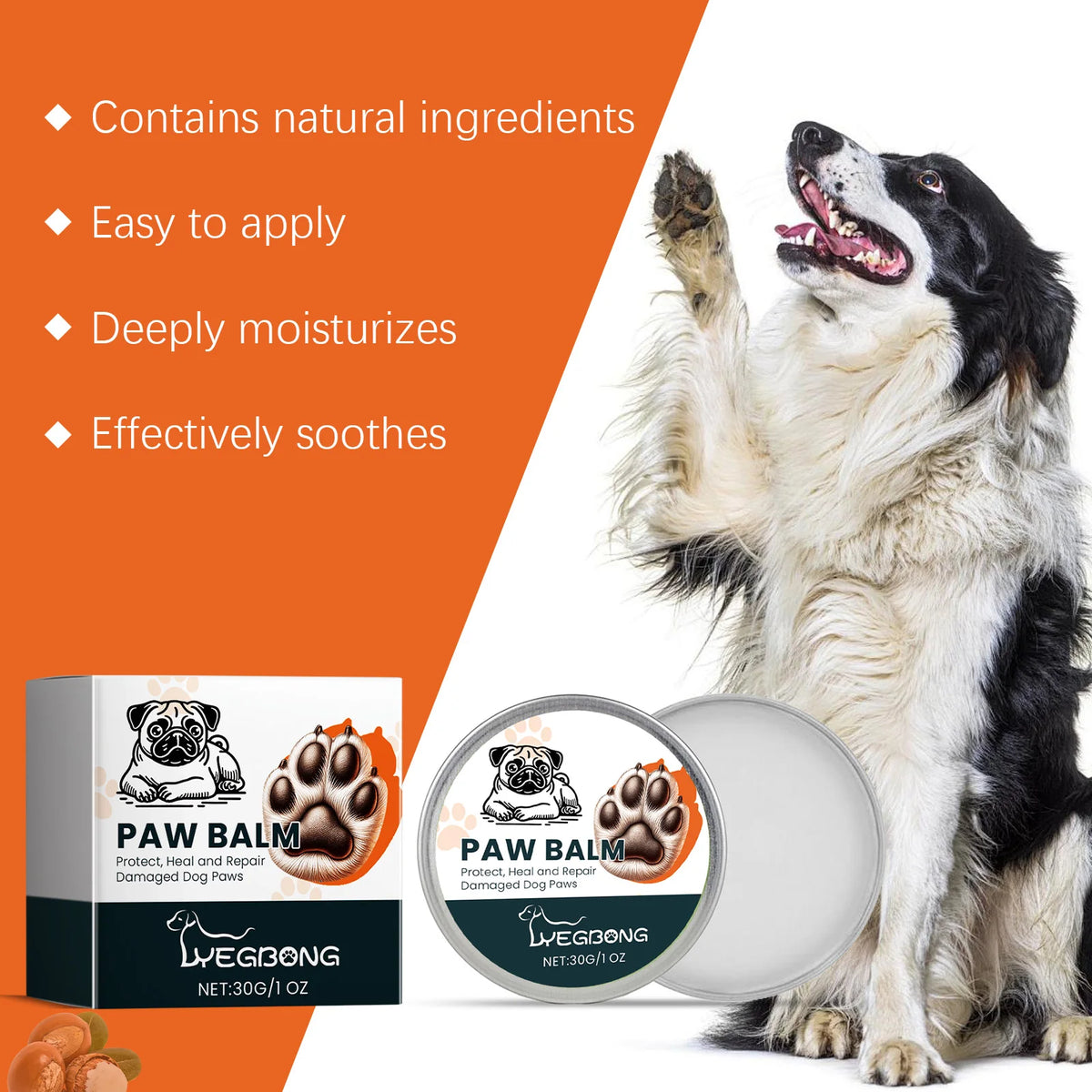 Yegbong Natural Pet Paw Balm For Repairing Dry Skin