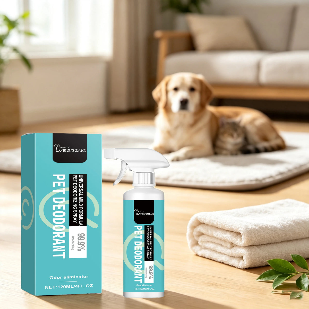 Yegbong Gentle Pet Deodorant Spray With Lime Green Tea Scent