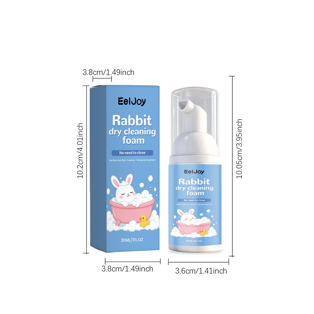 Gentle Rabbit Cleaning Mousse Bath Foamer Removes Odors Soothes Skin