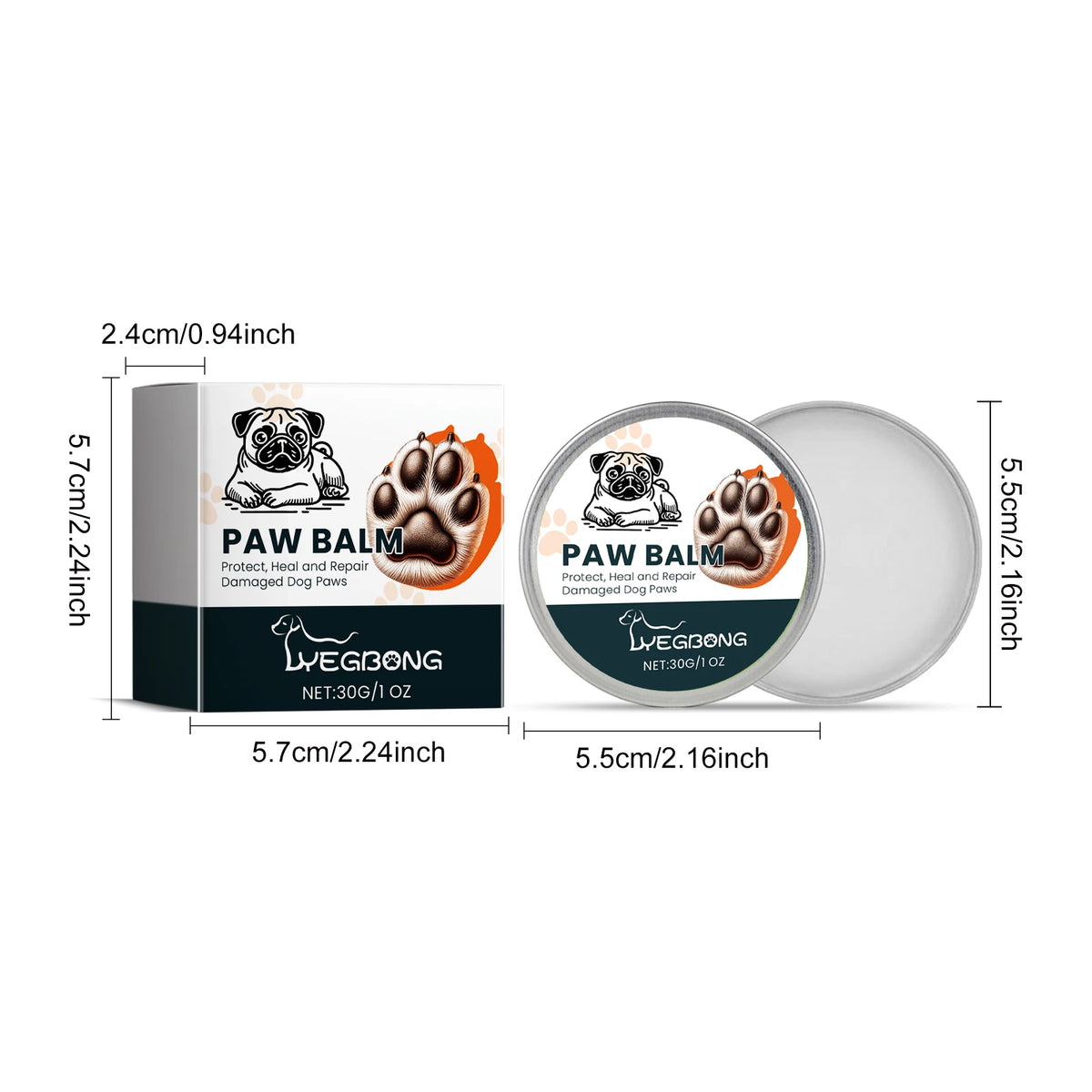 Yegbong Natural Pet Paw Balm For Repairing Dry Skin