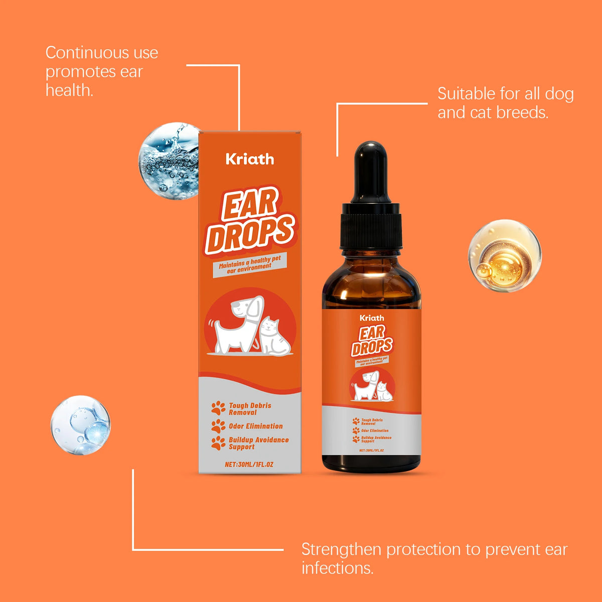 Pet Ear Care Drops For Dogs And Cats Relieves Discomfort