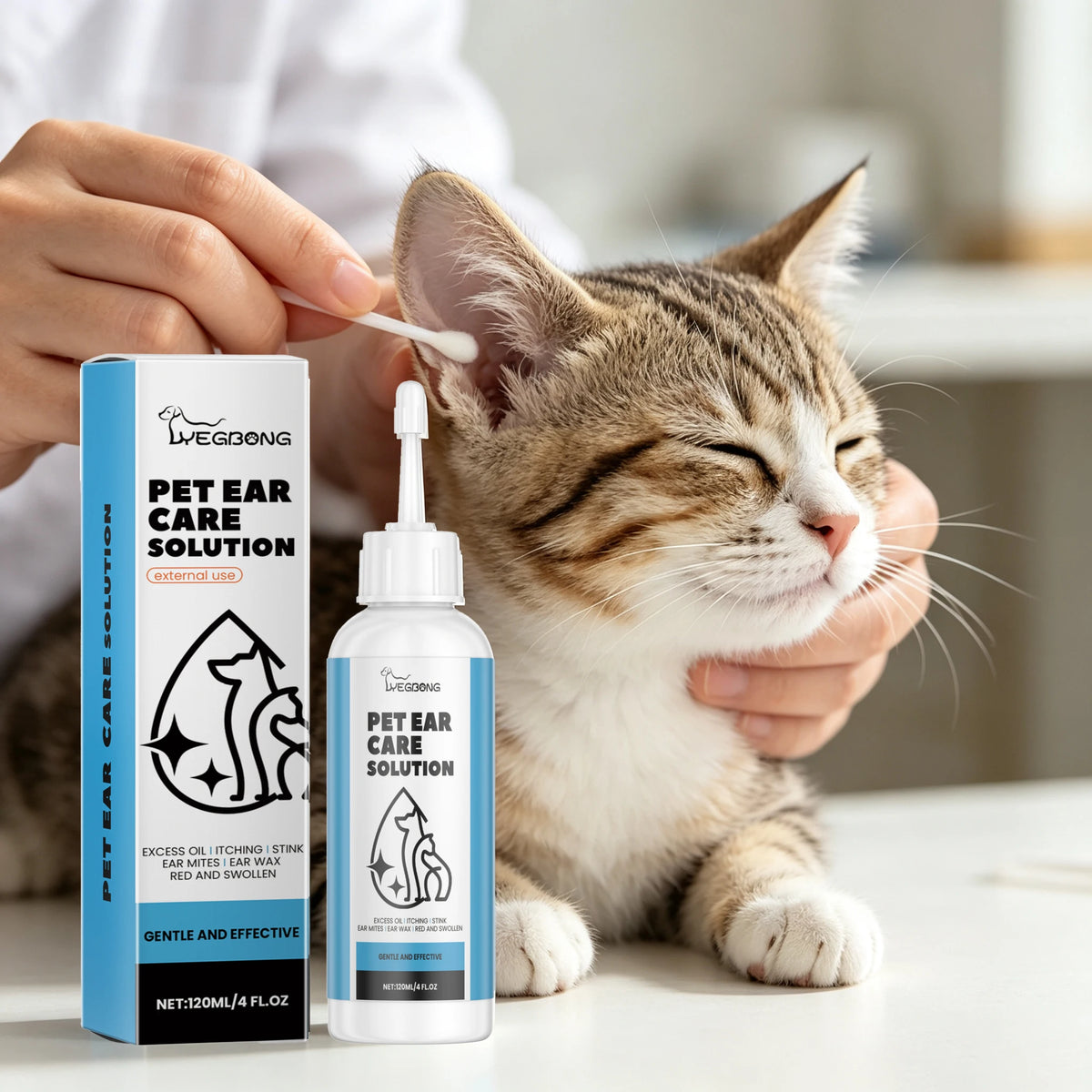 Yegbong Pet Ear Care Solution Liquid For Gentle Ear Cleaning