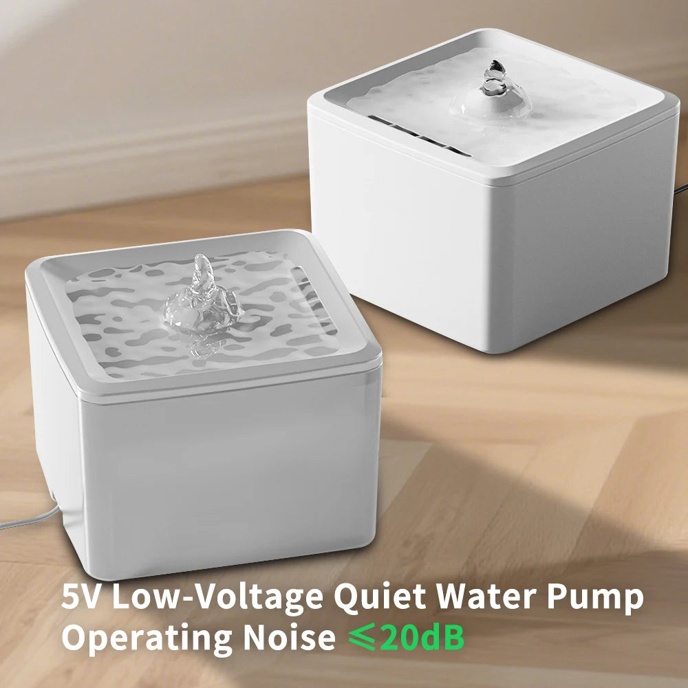 Easy Clean Square Pet Water Feeder For Cats And Dogs