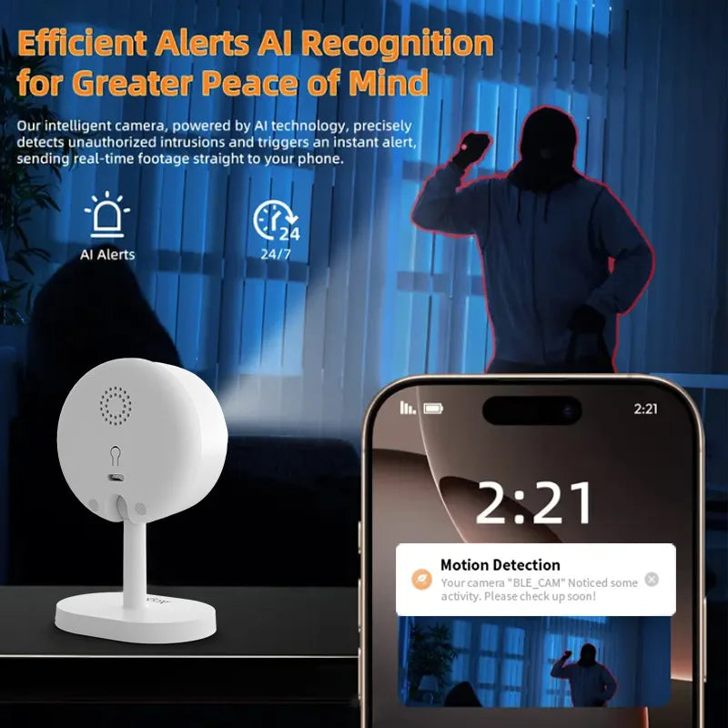 ALAGA 3MP Indoor Security Camera With Smart Tracking And Alerts