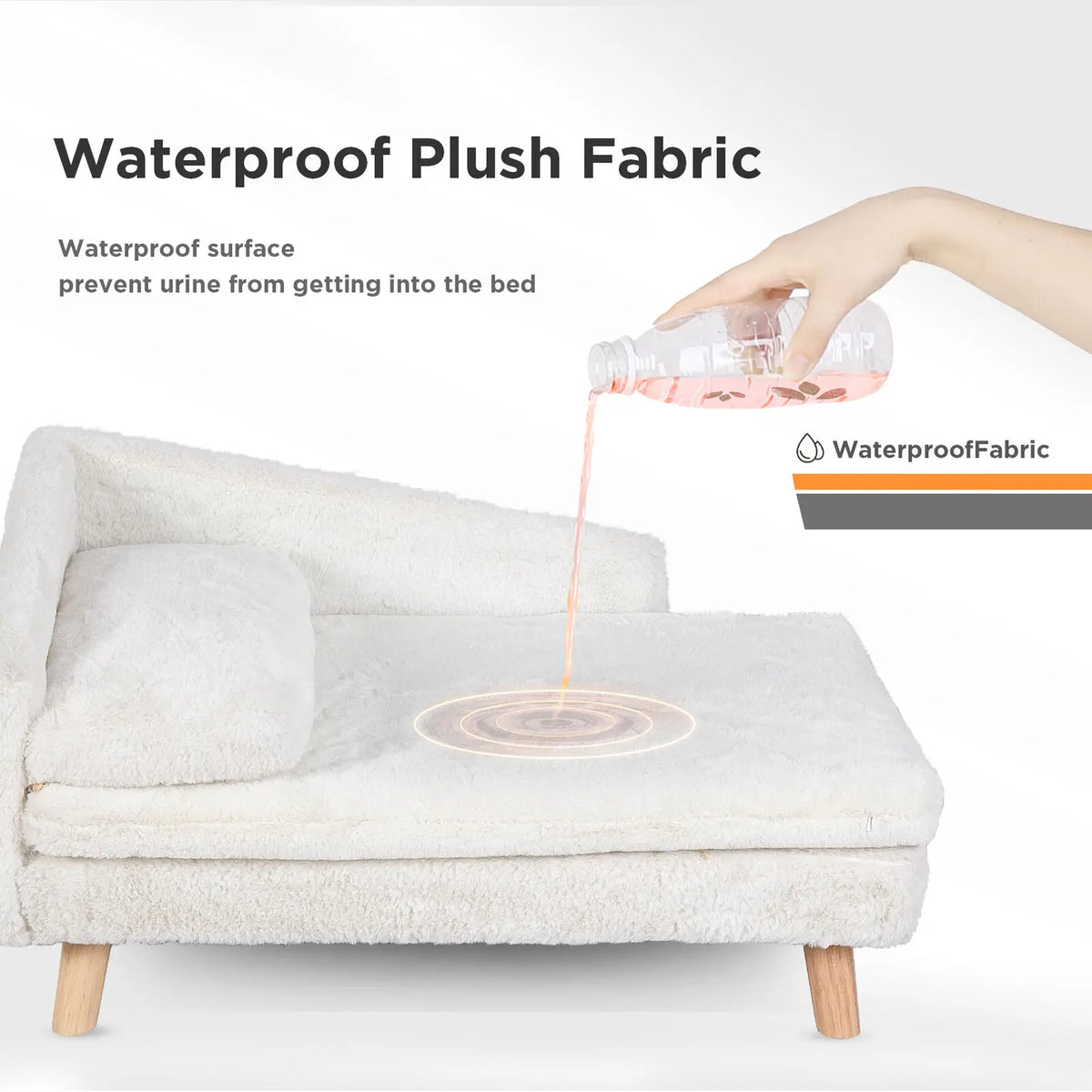 Elevated Pet Bed With Solid Wood Legs And Plush Cushion