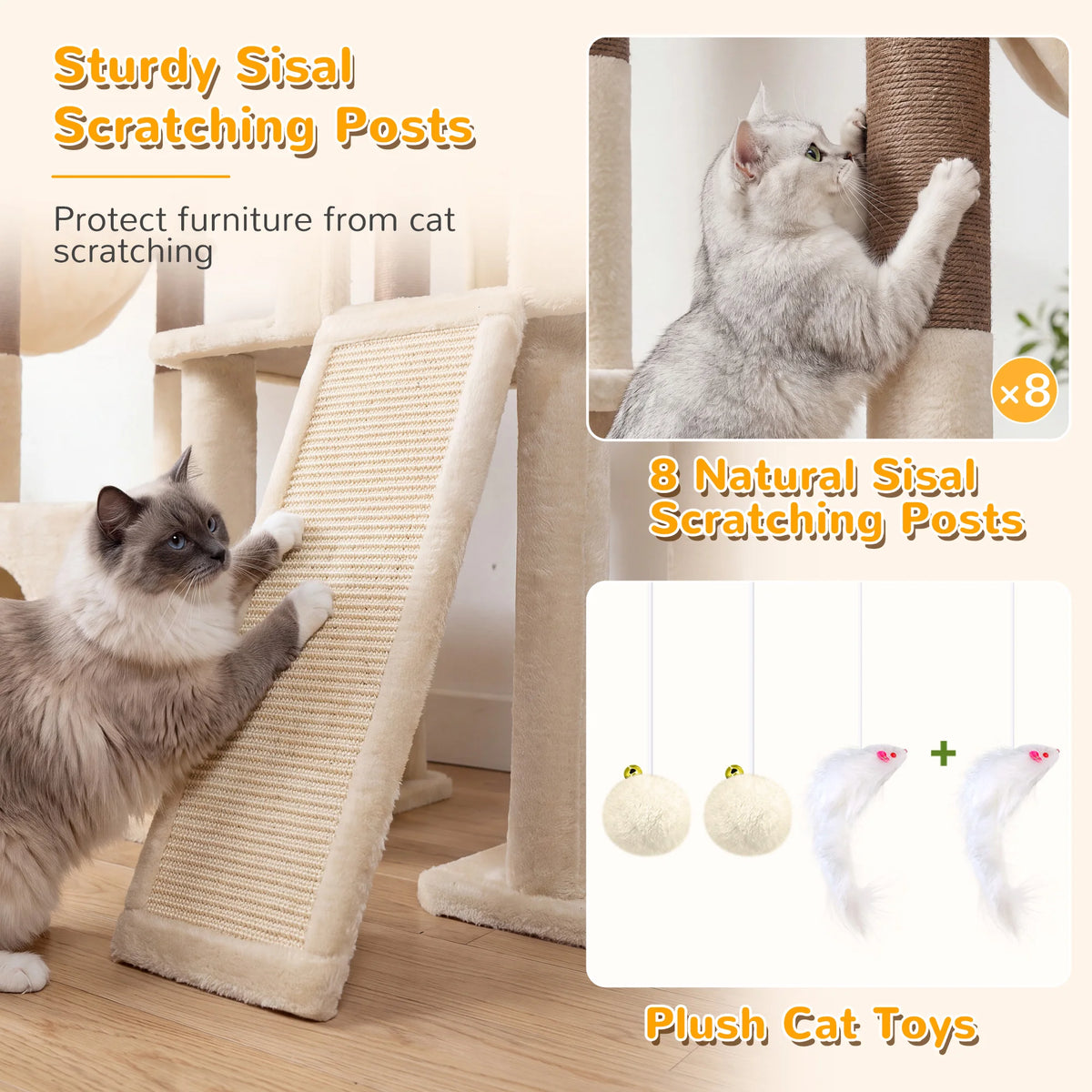 Globlazer Multi Level Cat Scratching Tower With Sisal Posts
