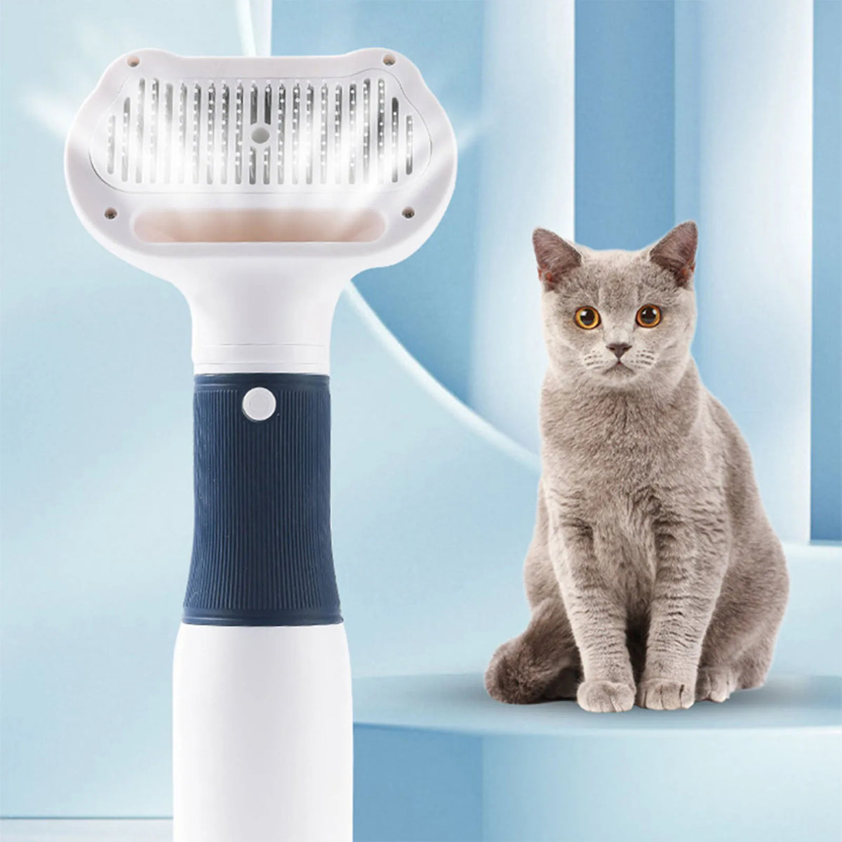 Pet Hair Dryer Brush With Grooming And Deshedding Functions