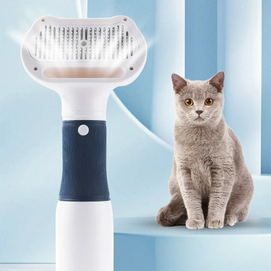 Pet Hair Dryer Brush With Grooming And Deshedding Functions