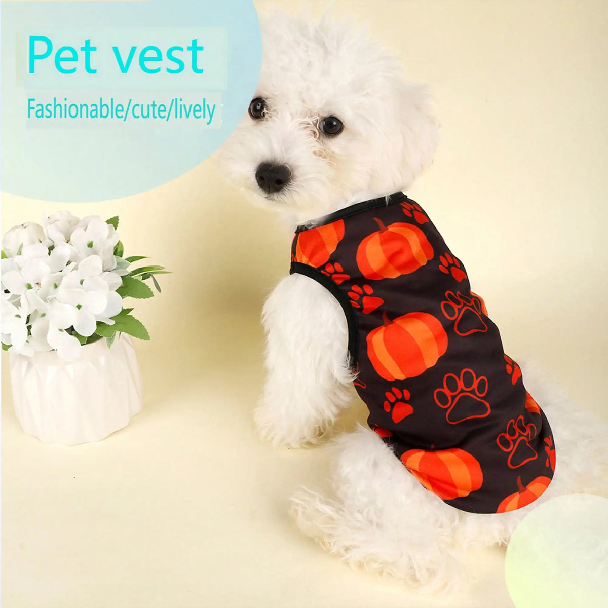 Pumpkin Print Dog Costume Shirt For Holiday Festival Parties