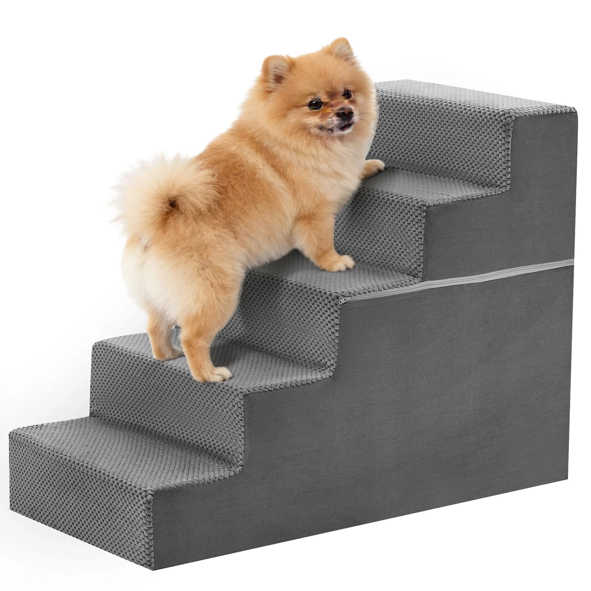Curved Foam Dog Stairs Ramp for Gentle Indoor Pet Climbing
