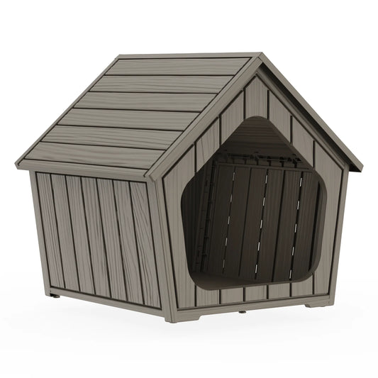 Waterproof Plastic Gable Roof Pet House Outdoor Dog Shelter