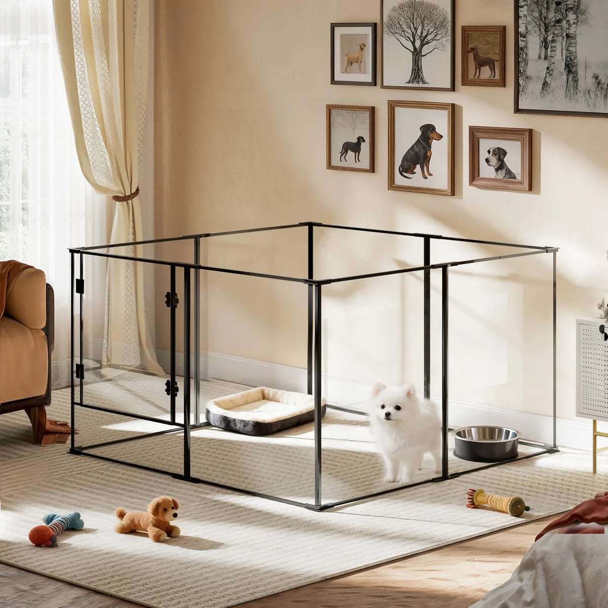 Bingopaw Acrylic Dog Playpen Barrier Fence Guinea Rabbit Exercise Pen