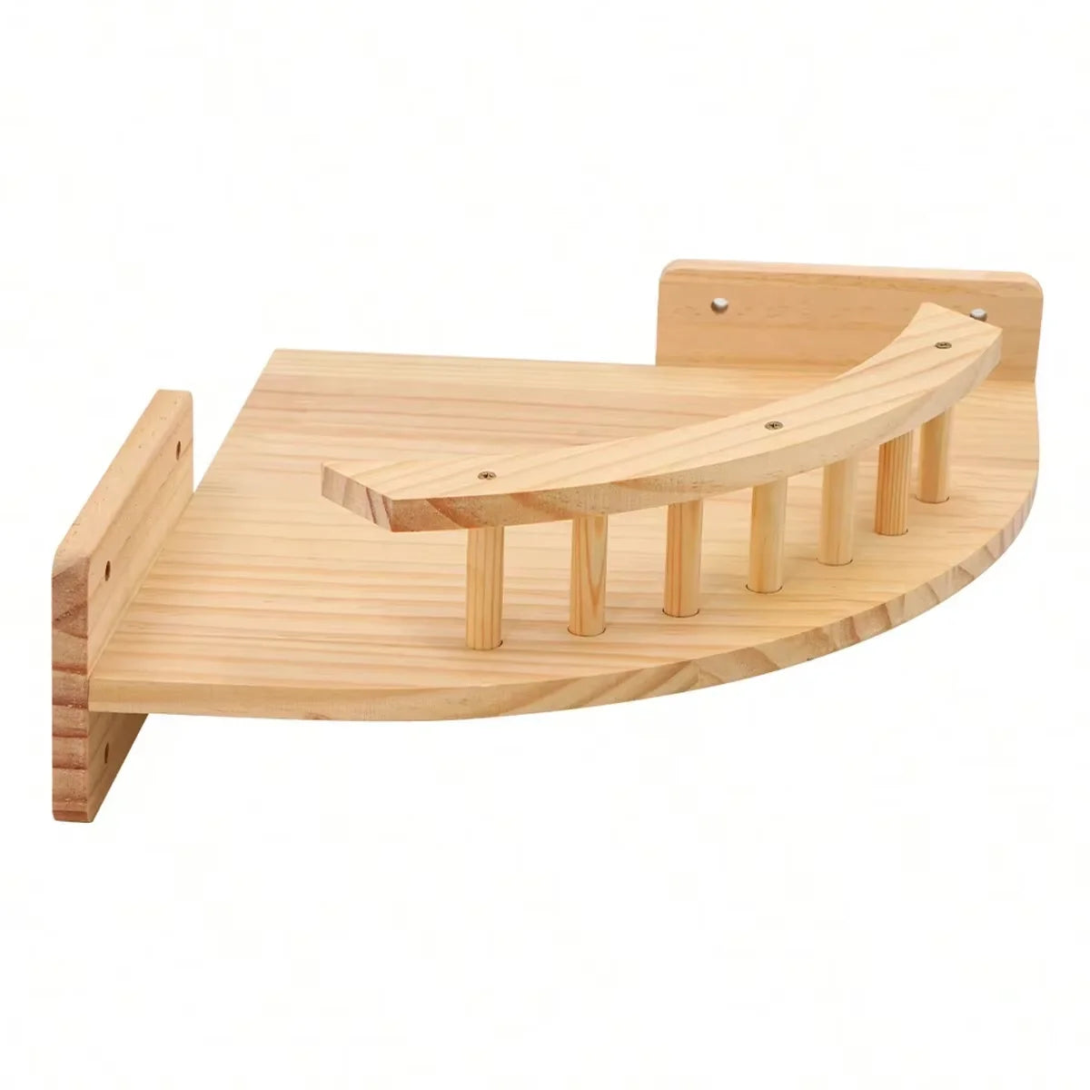 CWV Pine Wood Wall Mounted Indoor Cat Climbing Tree Shelf