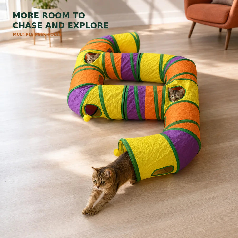 Zoe Connectable Foldable Cat Tunnel Maze Interactive Playset