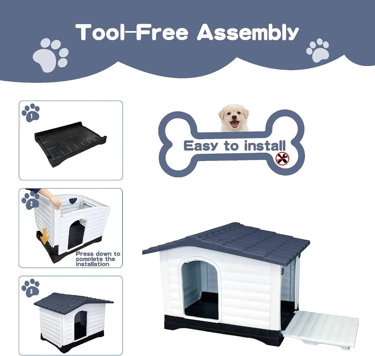 Twister Ck Two Door Elevated Waterproof Indoor Outdoor Dog House
