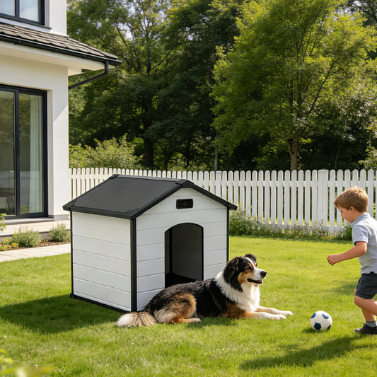 Durable Waterproof Plastic Dog Kennel With Vented Elevated Floor