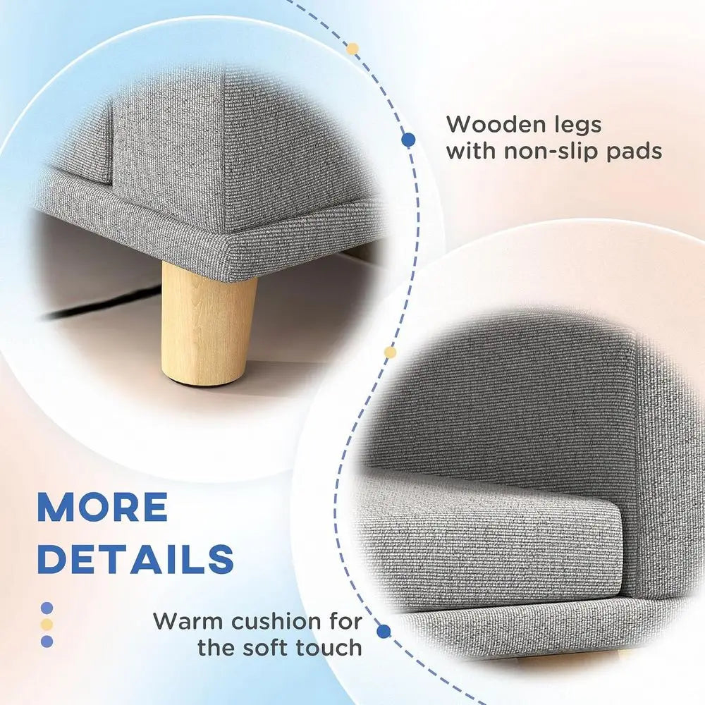 Luxury Pet Sofa Bed With Washable Cushion And Wooden Legs
