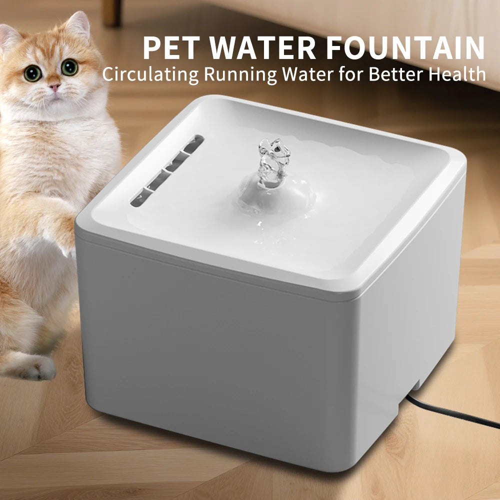 Easy Clean Square Pet Water Feeder For Cats And Dogs