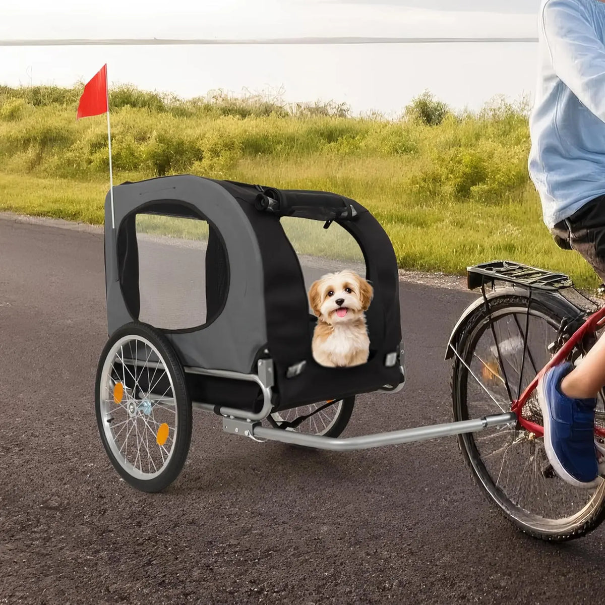 HiMISS Dog Bike Trailer And Jogging Stroller With Ventilated Design