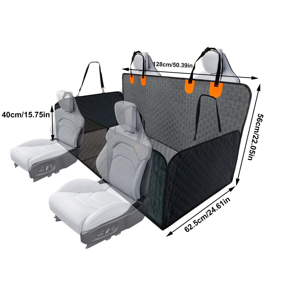 Hard Bottom Dog Car Seat Extender Waterproof Rear Seat Protector