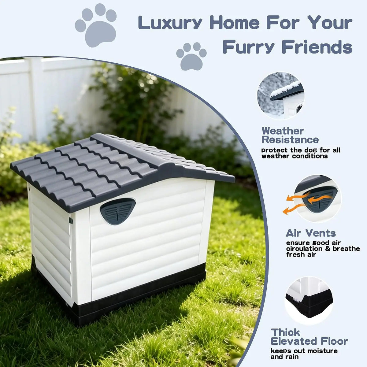 Twister Ck Two Door Elevated Waterproof Indoor Outdoor Dog House