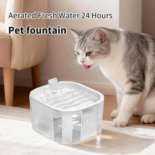 2-in-1 Smart Cat Water Fountain And Feeder With Silent Pump