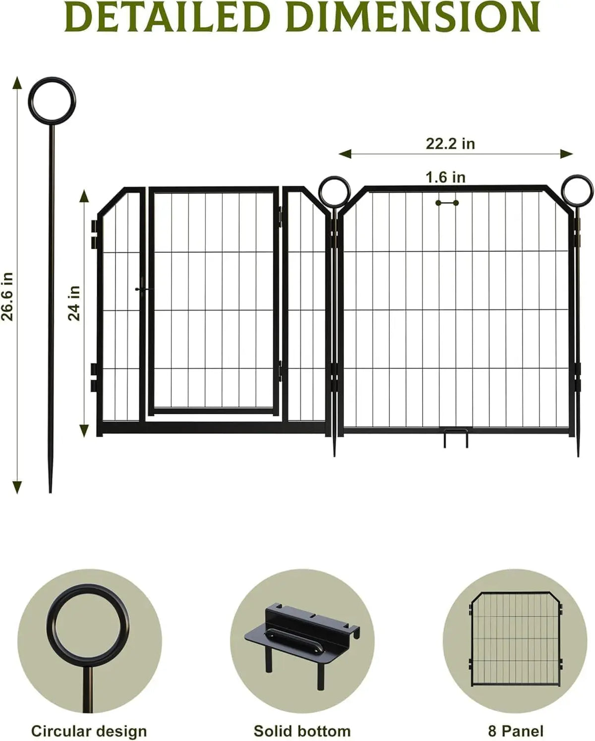TWISTER.CK Heavy Duty Metal Pet Playpen With Lockable Interlocking Panels