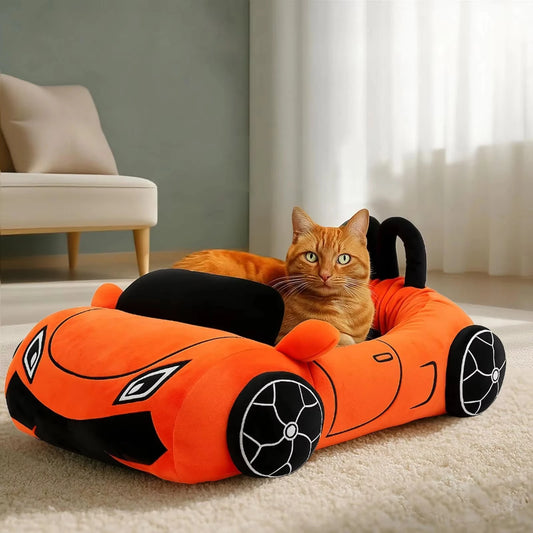 CWV Supercar Soft Fleece Pet Bed For Cats With Pillow