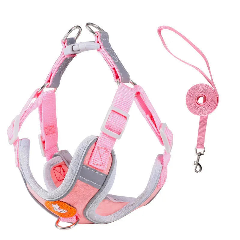 Adjustable No Pull Dog Harness With Matching Walking Leash Set