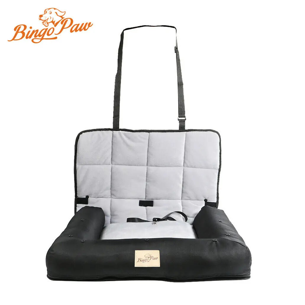 BINGOPAW Waterproof Dog Car Seat Bed With Removable Cushion Cover