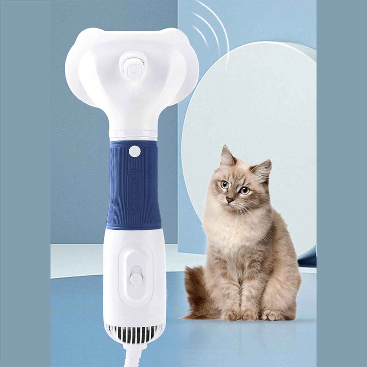 Pet Hair Dryer Brush With Grooming And Deshedding Functions