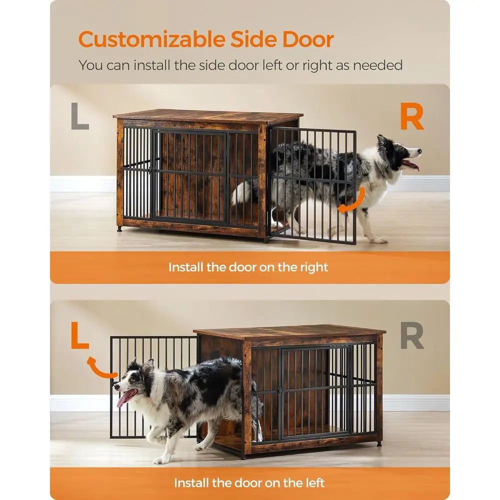 Heavy Duty Dog Crate Side Table With Durable Steel Construction