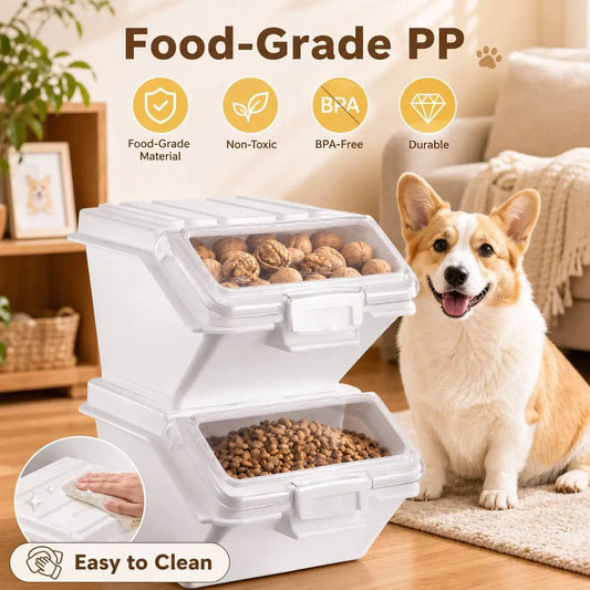 Airtight Pet Food Storage Container With Scoop For Dogs and Cats