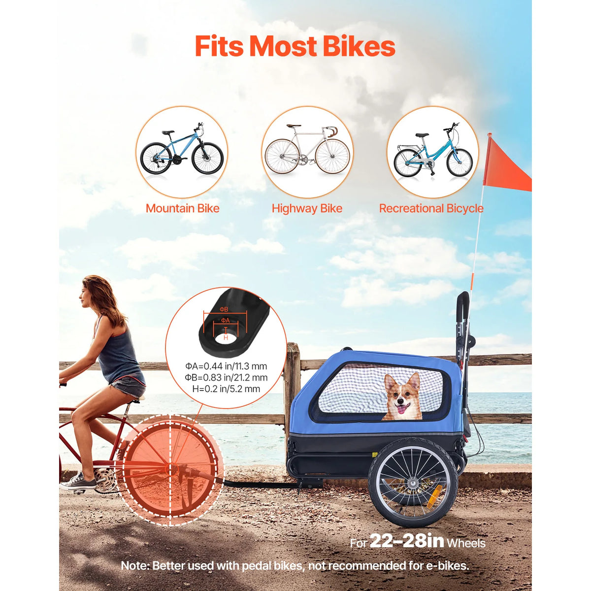 SucceBuy Dog Bike Trailer and Pet Stroller Carrier for All Breeds