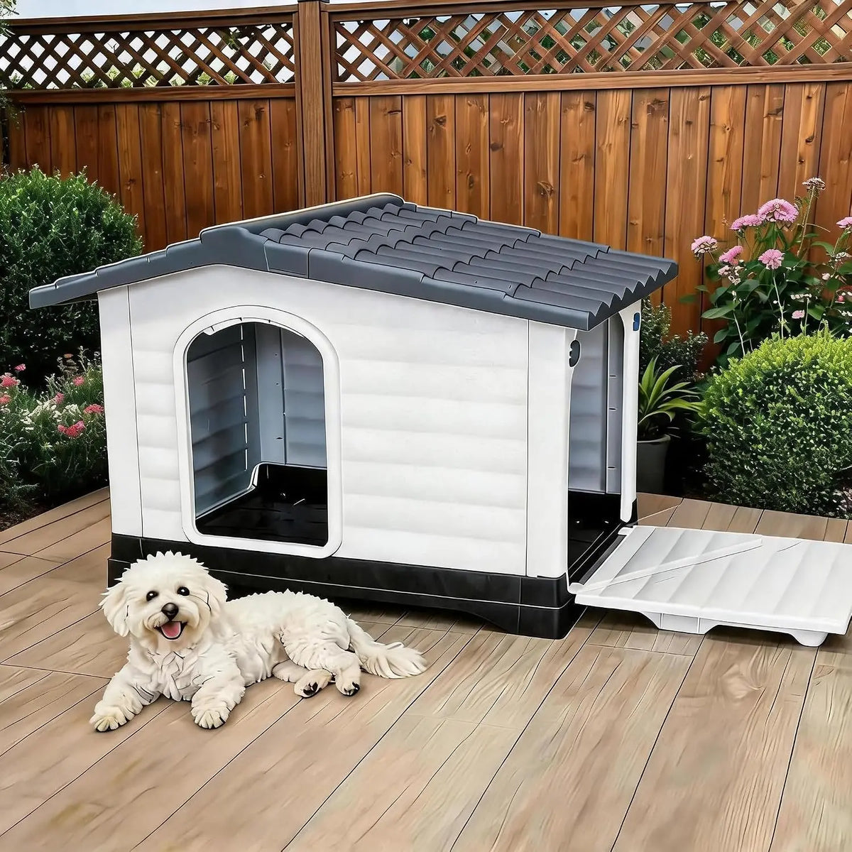 Twister Ck Two Door Elevated Waterproof Indoor Outdoor Dog House