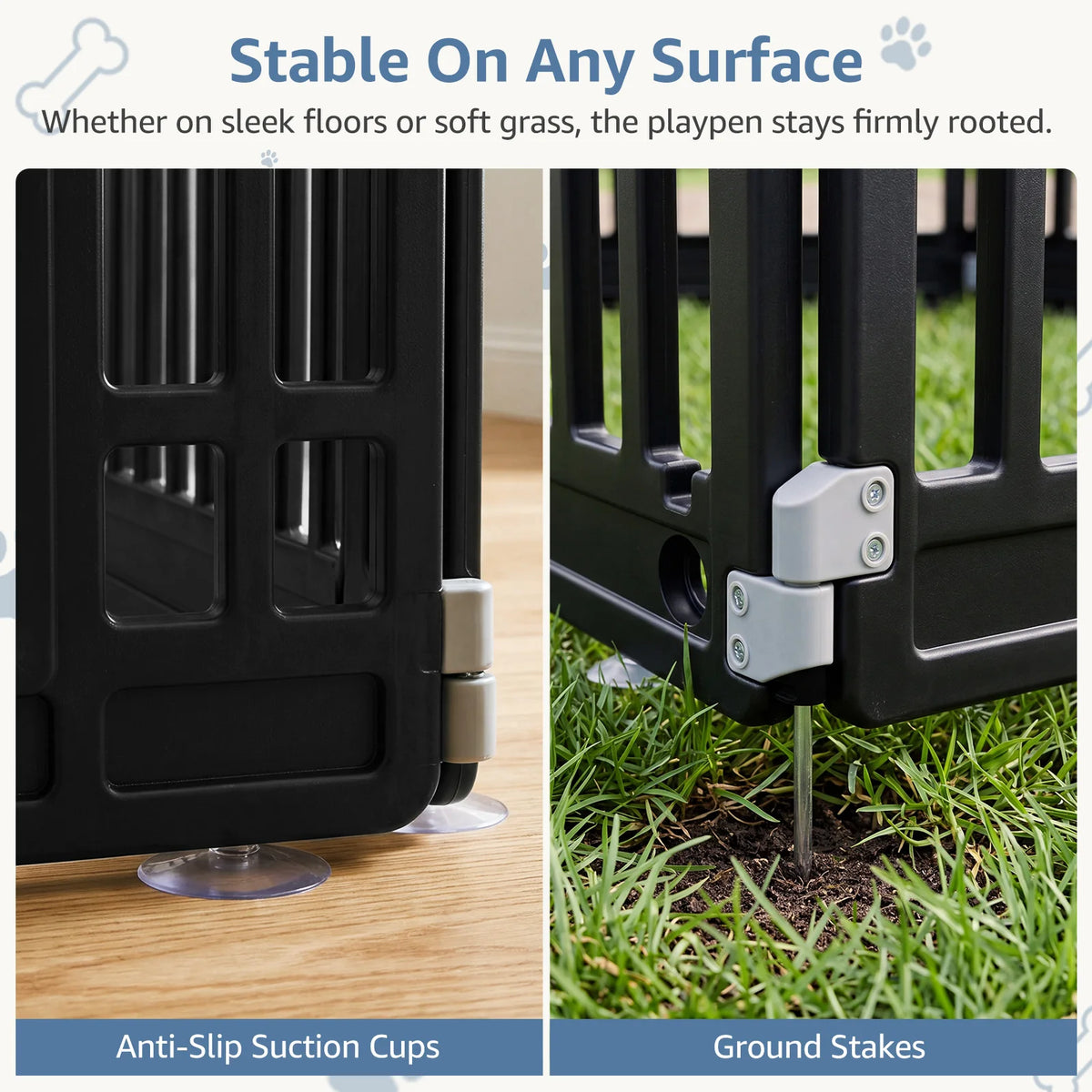 JHK Plastic Dog Playpen Expandable Durable Portable Pet Fence