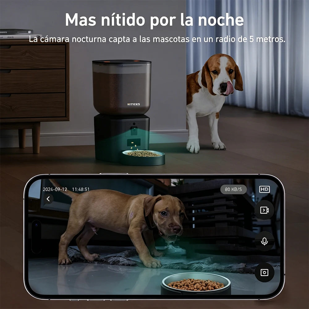 Nityers Smart Automatic Cat Feeder With 1080P Camera And WiFi
