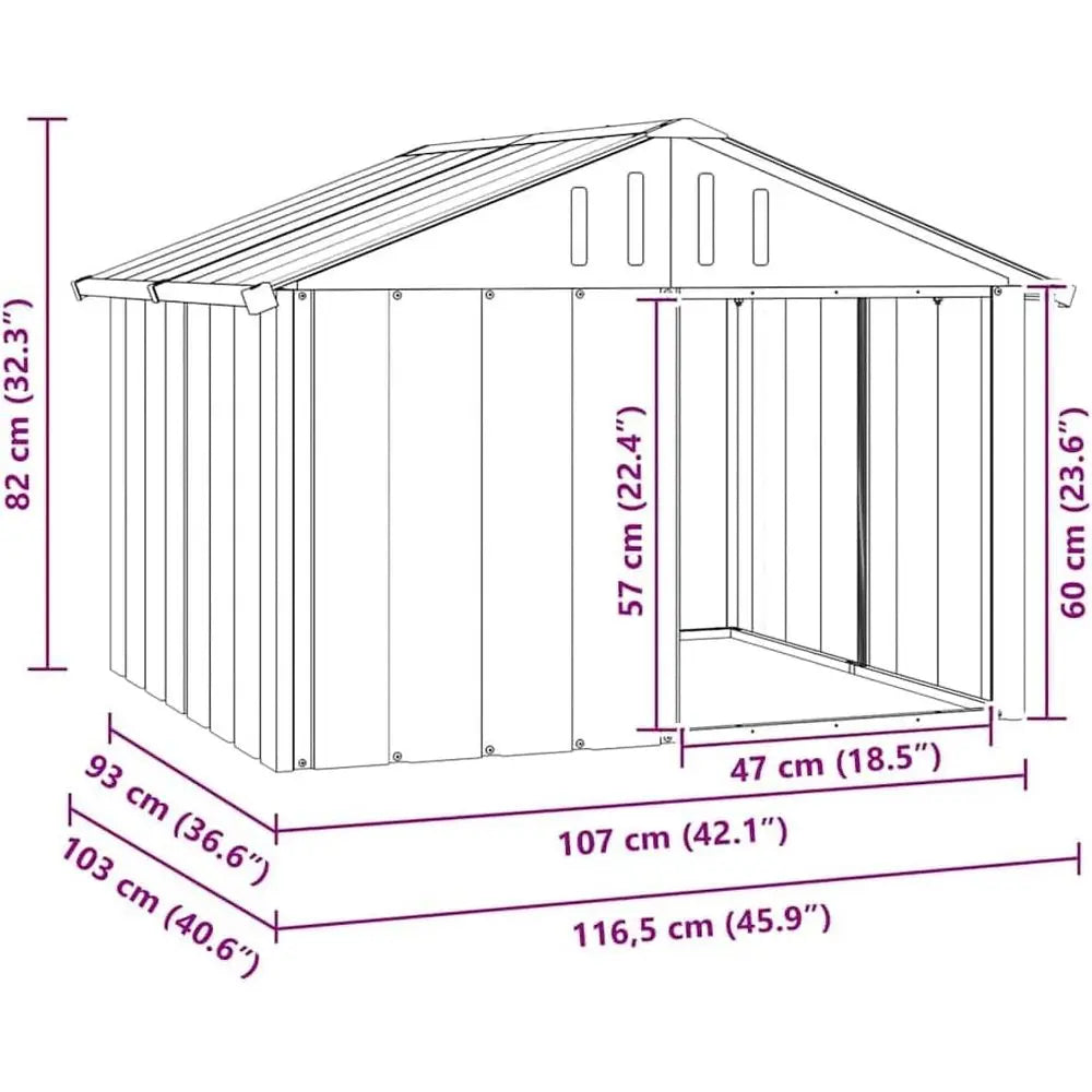 Durable Outdoor Dog Shelter With Weatherproof Galvanized Roof