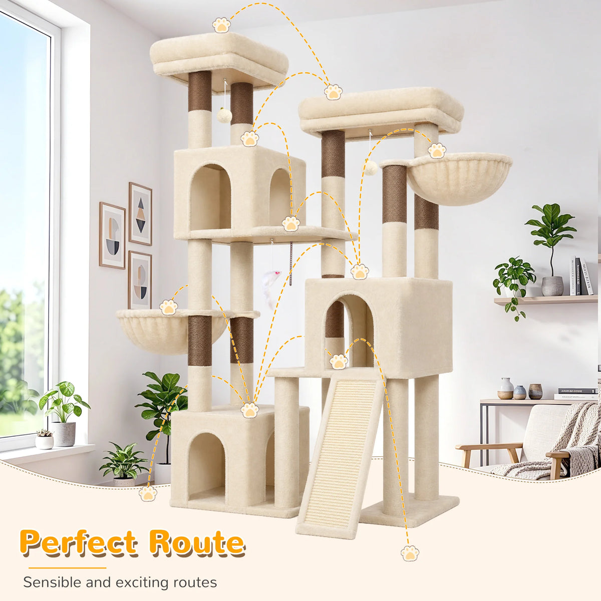 Globlazer Multi Level Cat Scratching Tower With Sisal Posts