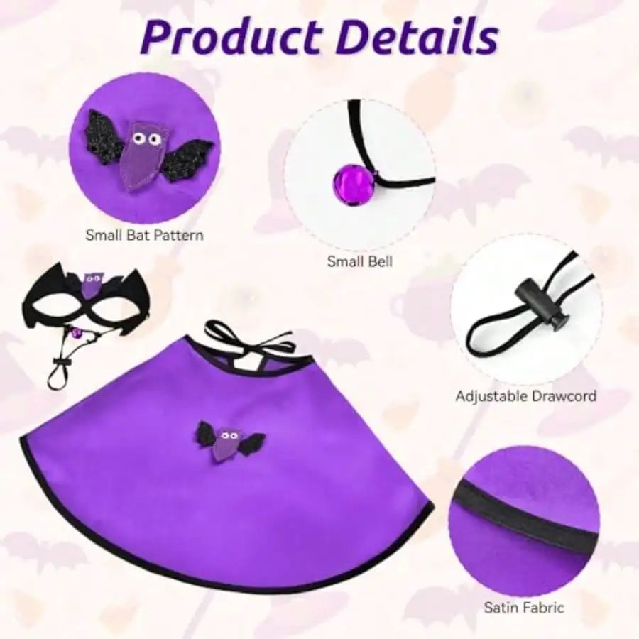 Pet Vampire Cape Halloween Bat Costume For Dogs And Cats