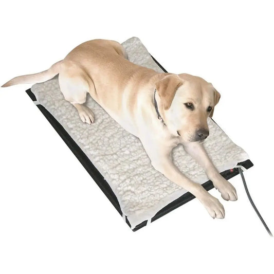 Durable Heated Pet Mat Featuring Fleece Cover And Plastic Base