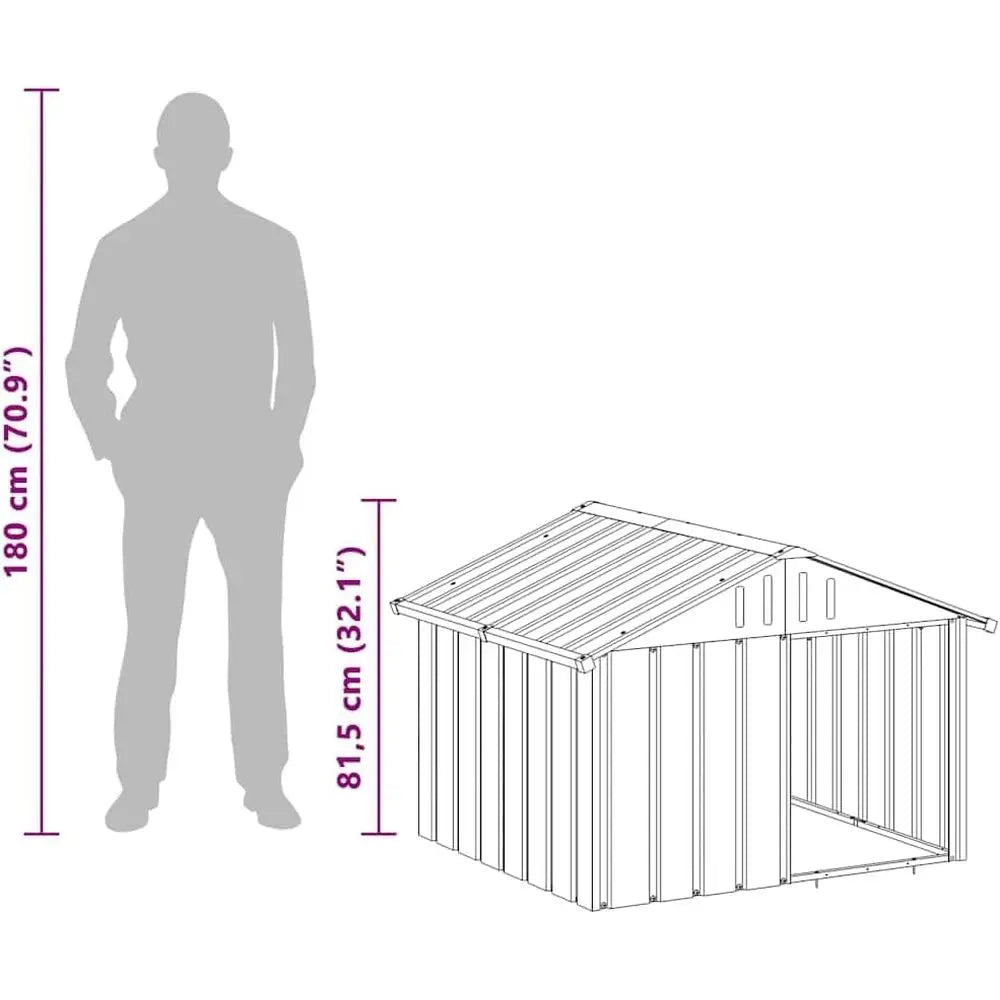 Durable Outdoor Dog Shelter With Weatherproof Galvanized Roof