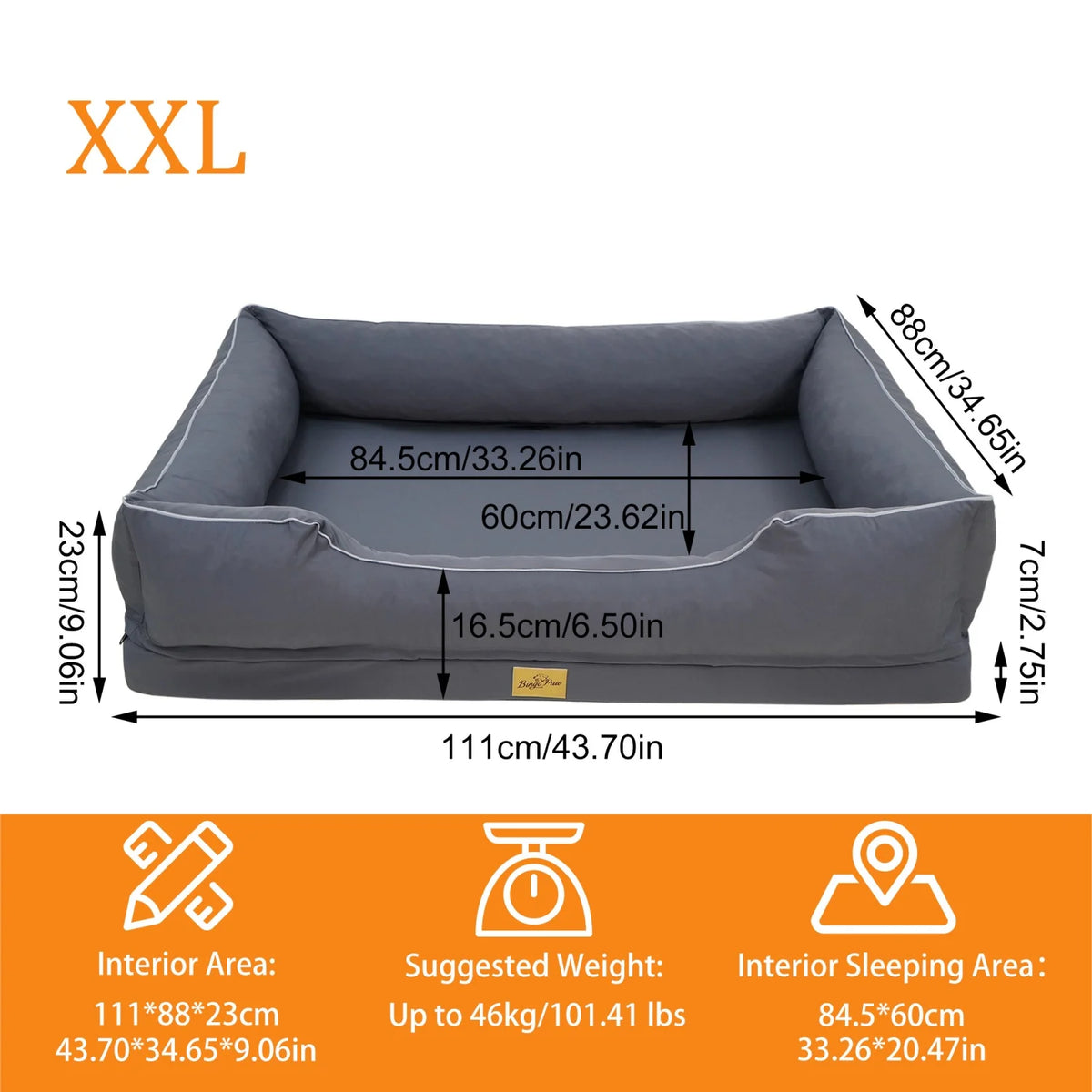 BINGOPAW Orthopedic Dog Sofa Bed With Removable Washable Cover