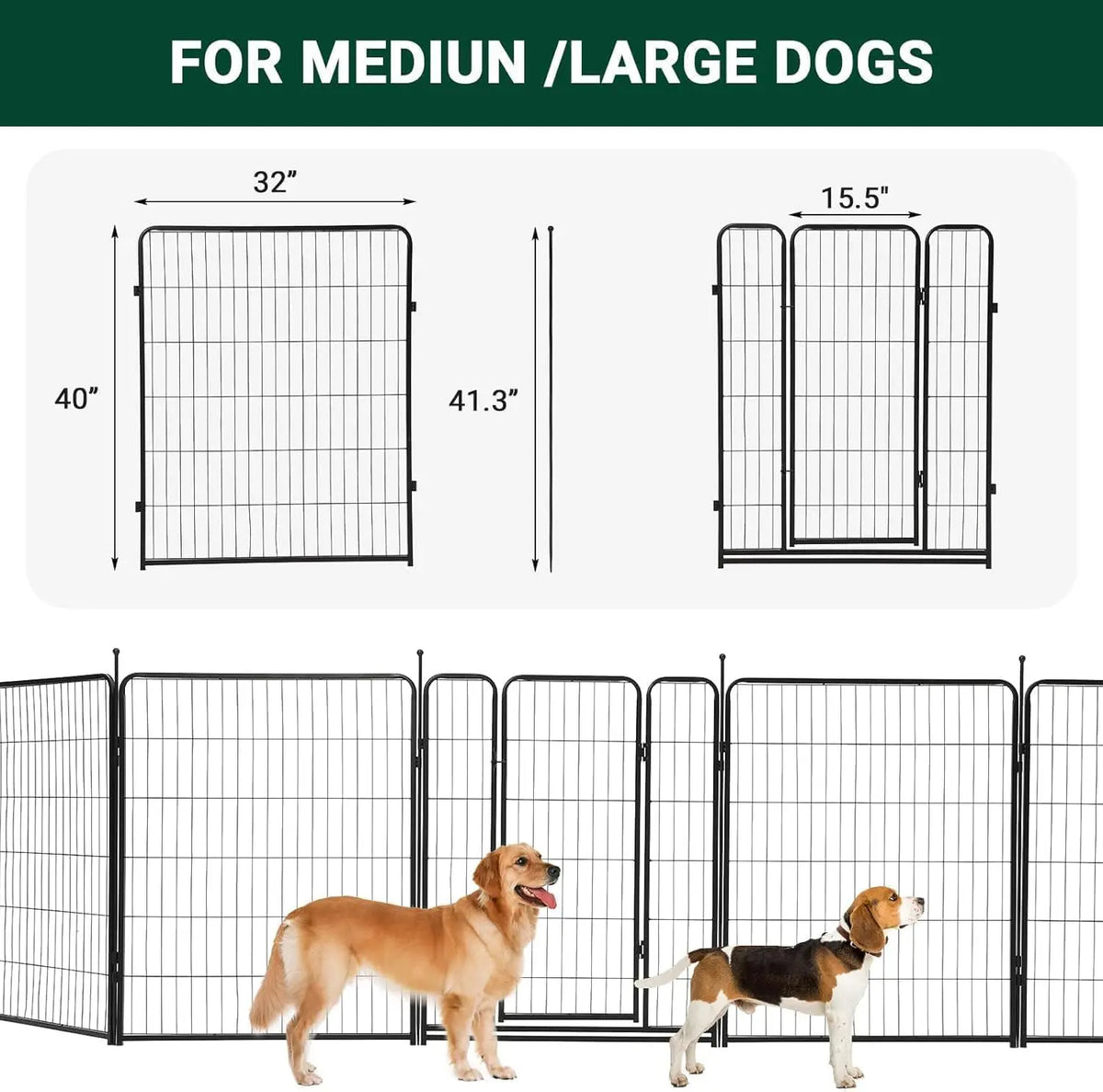 TWISTER.CK Heavy Duty Metal Pet Playpen With Lockable Interlocking Panels