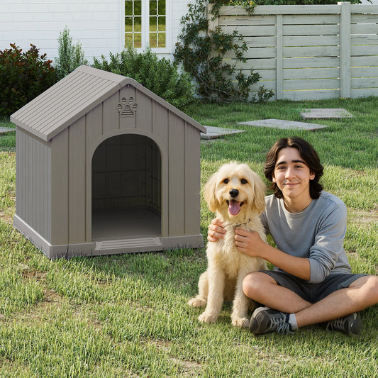 Waterproof Ventilated Plastic Dog House For Backyard Use