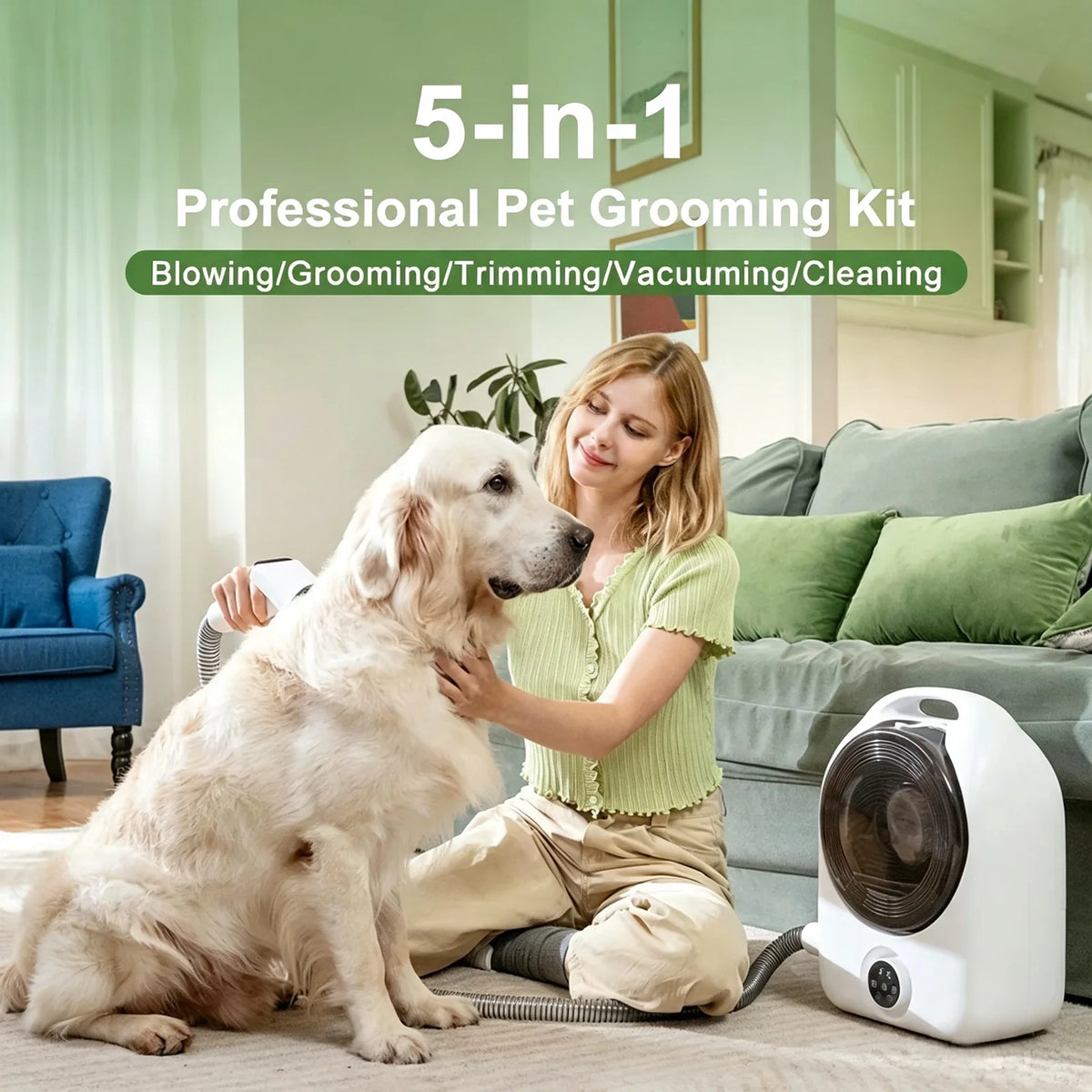Professional Five In One Pet Grooming Vacuum Dryer Kit